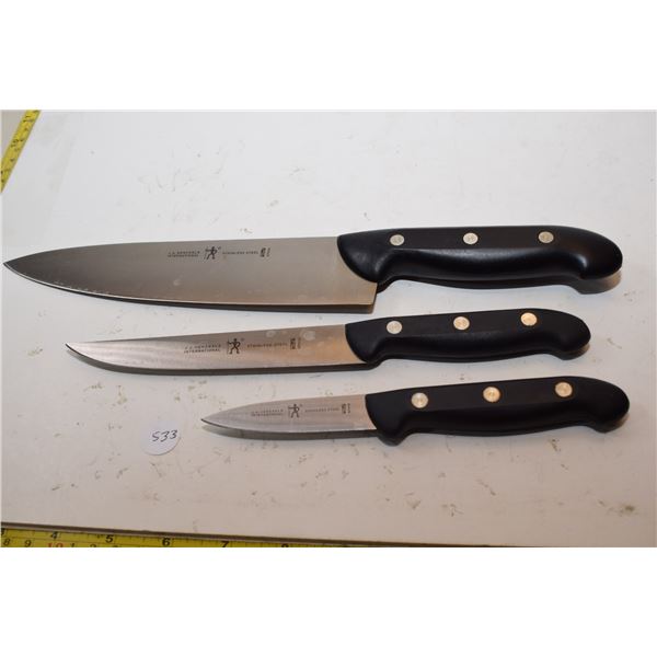 (3) Henckels Knives