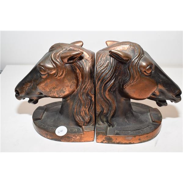 Bronze Horse Head Bookends
