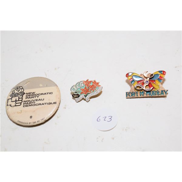 Lions Pin, NDP Pinback