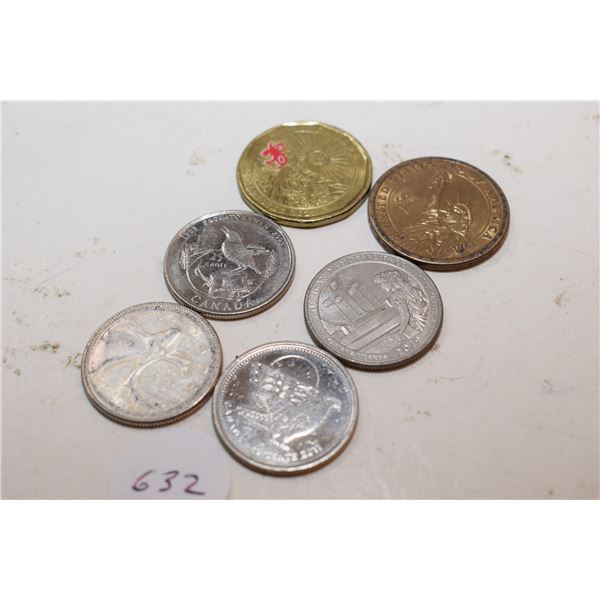 Assorted Canadian and US Coins (inc. Silver Quarter)