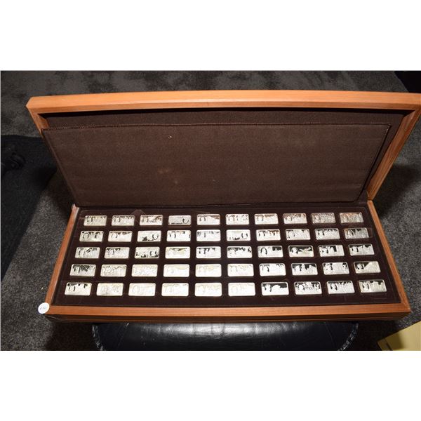 Set of (50) 2.08 troy oz Sterling Silver Bars. 1973 1000 Years of British Monarchy