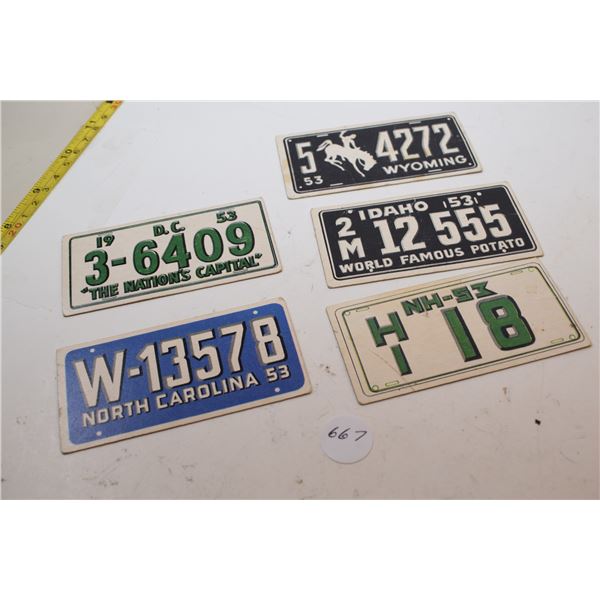 1953 Topps USA License Plates