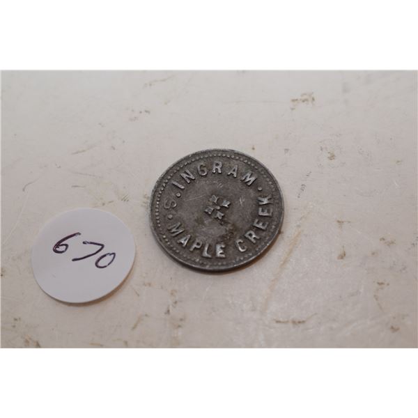 Antique Maple Creek Trade Token