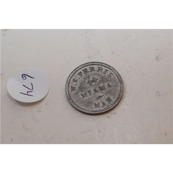 Antique Miama Man Trade Store Token