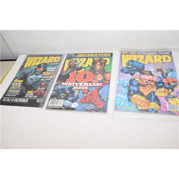 (3) Wizard Comic Books