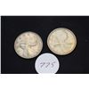 Image 1 : 1952, 1957 Silver Canadian Quarters