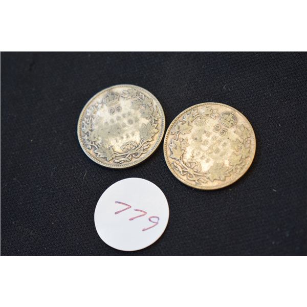 1933, 1936 Silver Canadian Quarters