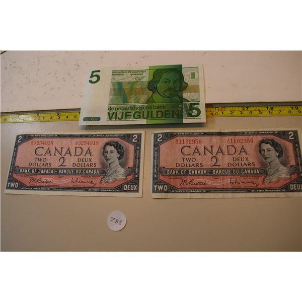 Canadian $2 Bank Notes etc.