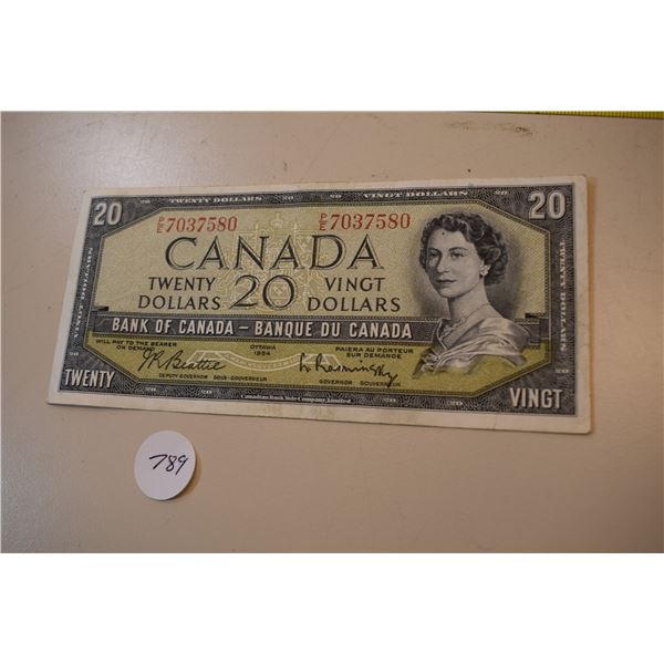 1954 Canadian $20 Banknote
