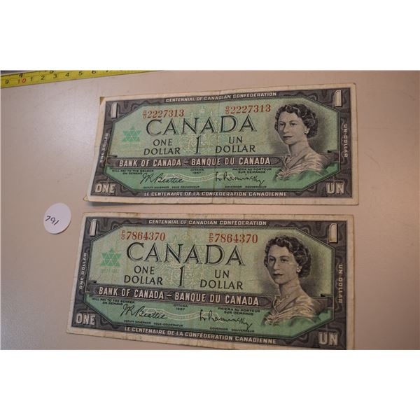 1967 Canadian $1 Banknotes