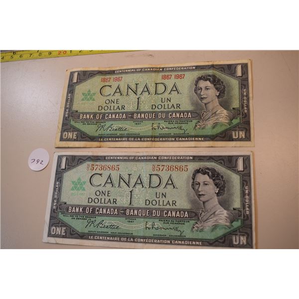1967 Canadian $1 Banknotes