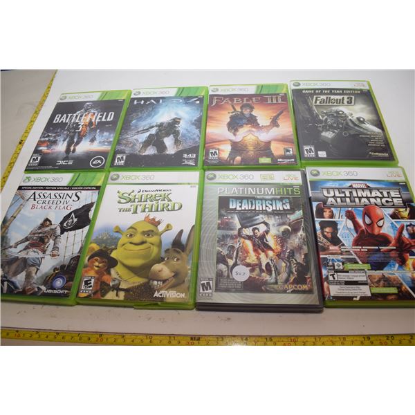 (8) Adult Owned Xbox 360 Games