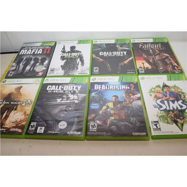 (8) Adult Owned Xbox 360 Games