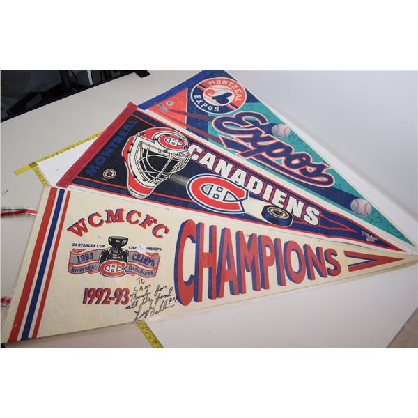 Montreal Canadiens (inc.Lyle Odelin signature) , Expos Pennants