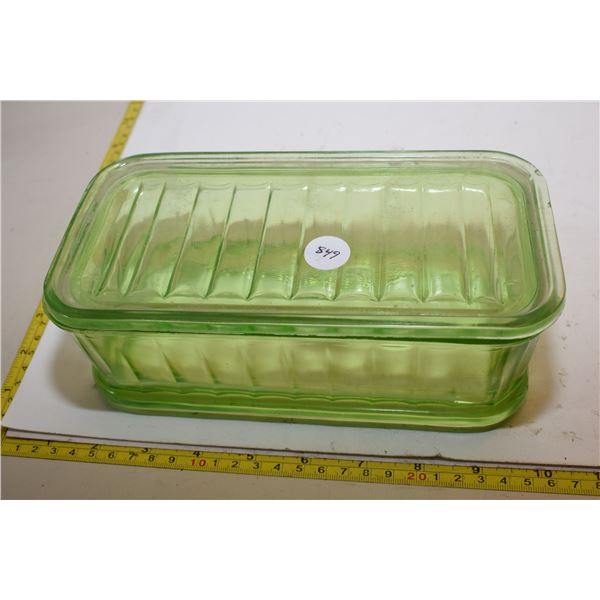 Uranium Glass Covered Dish