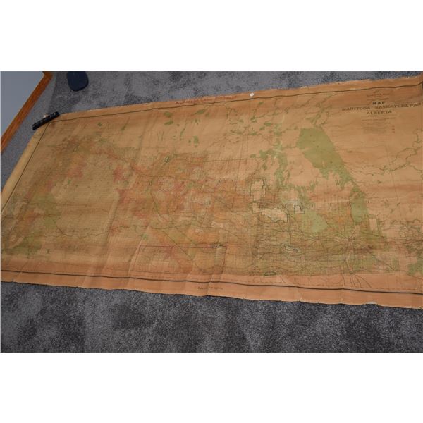 Map of Prairie Provences w. Canada 1906 7’ x 3.5’