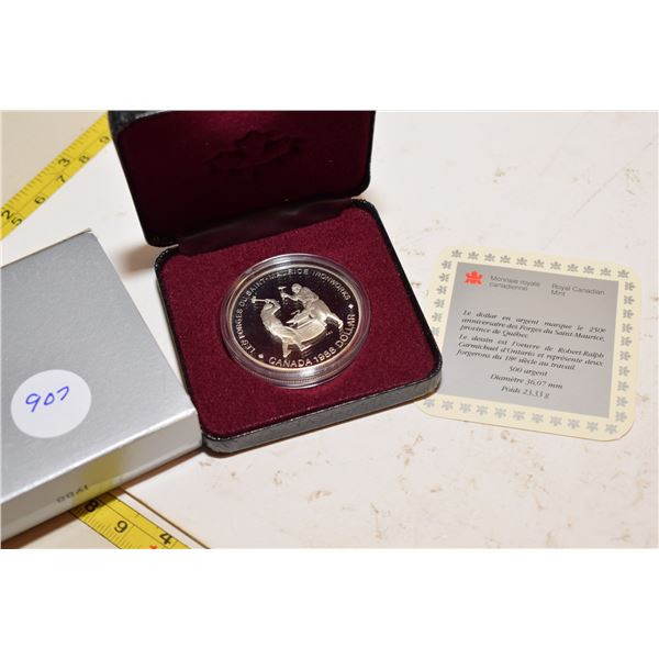 1988 Canadian Silver Dollar .500 Silver
