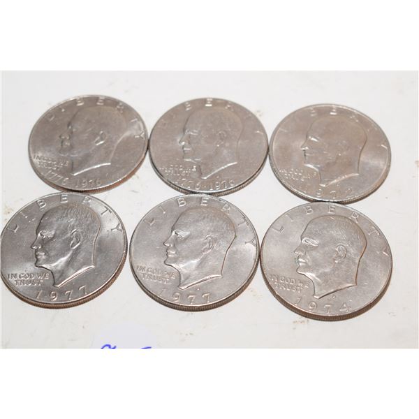 (6) US One Dollar Coins