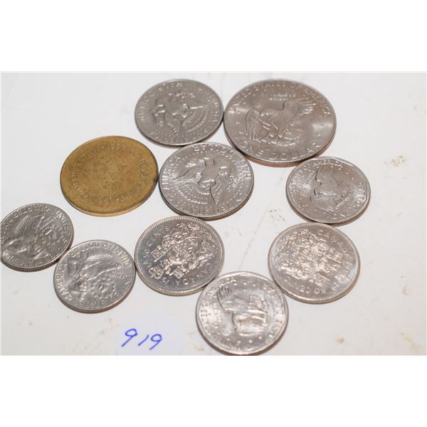 Assorted Canadian and US Coins