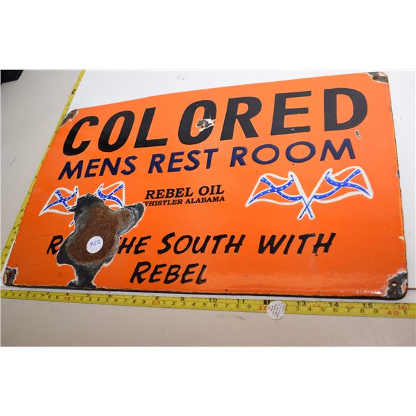 Racist Rebel Oil Fantasy Porcelain Sign