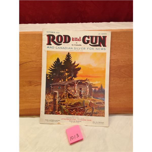Lot # 1013: Rod and Gun in Canada Oct 1933 - Vol XXXV No.5 Canadian Silver Fox News Trapping Hunting