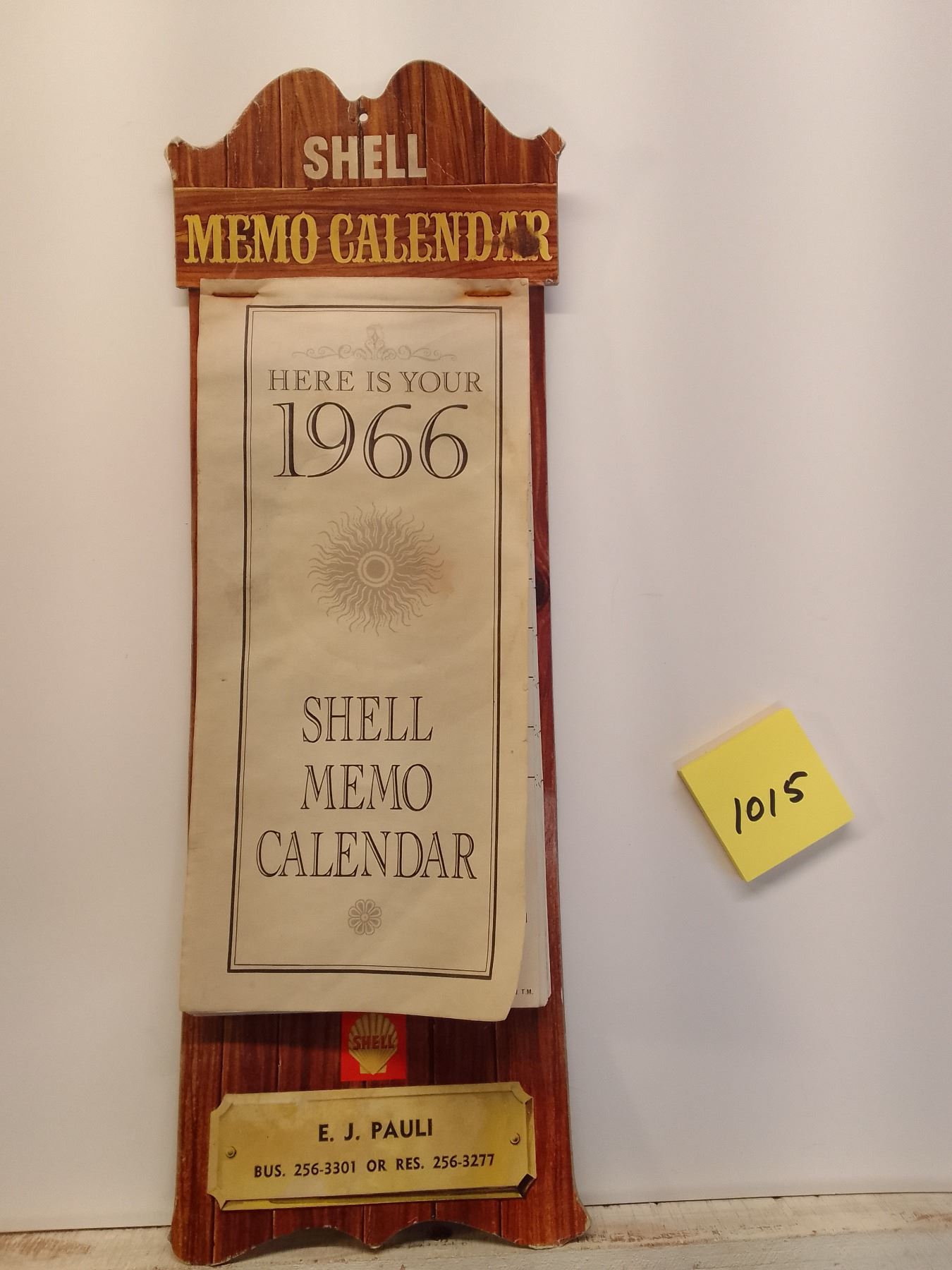 Lot # 1015: Vintage 1966 Shell Memo Calendar - E.J. Pauli Advertising ...