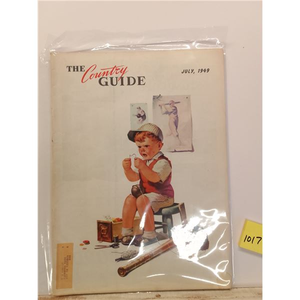 Lot # 1017: Vintage July 1949 Country Guide - Charming Boy Fishing Cover Art - Rare original July 19