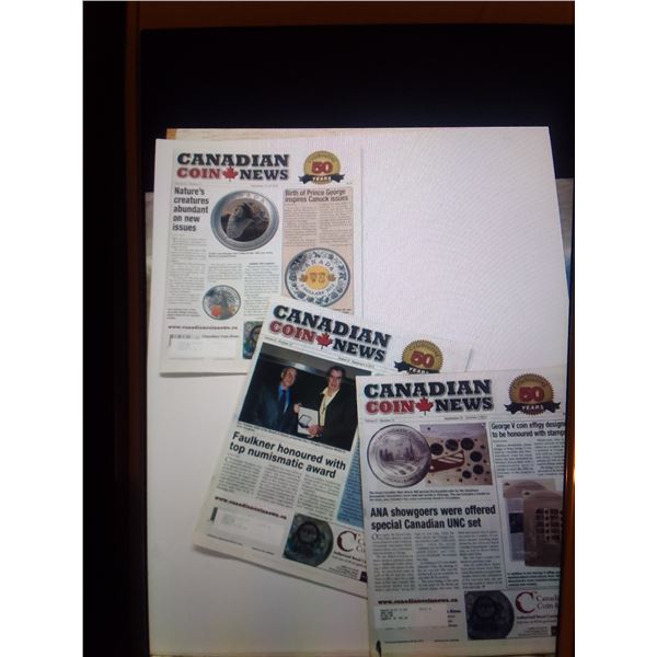 Lot # 1023: 3 Vintage Canadian Coin News Magazines - 2013 Issues Celebrating 50 Years! - Lot of thre