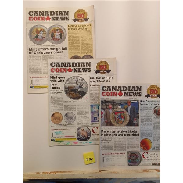 Lot # 1024: 3 Vintage Canadian Coin News Issues - Royal Canadian Mint Specials & Collectibles - Thre