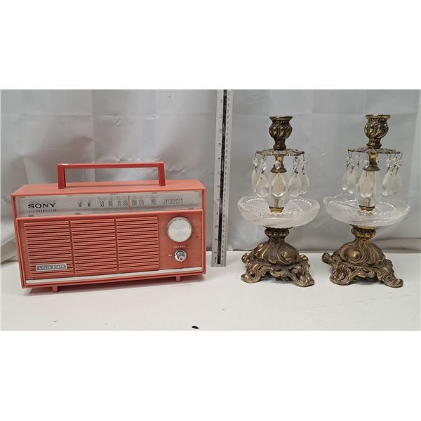 candle holders + sony radio (not tested)