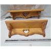 Image 1 : two small oak wooden shelves
