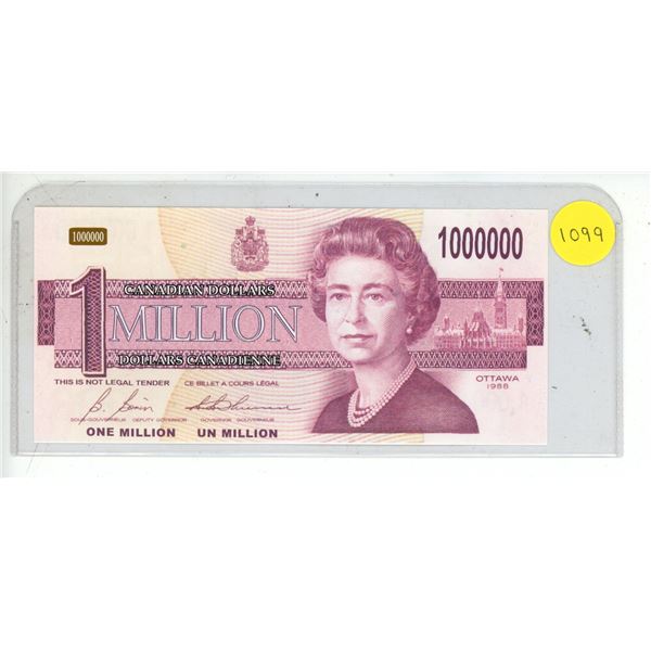 1988 Canada One Million Dollar Note