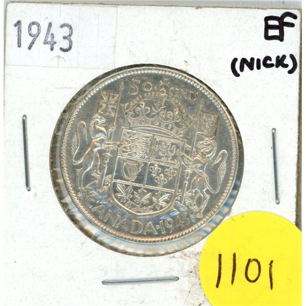 1943 Canada Silver 50 cent Coin