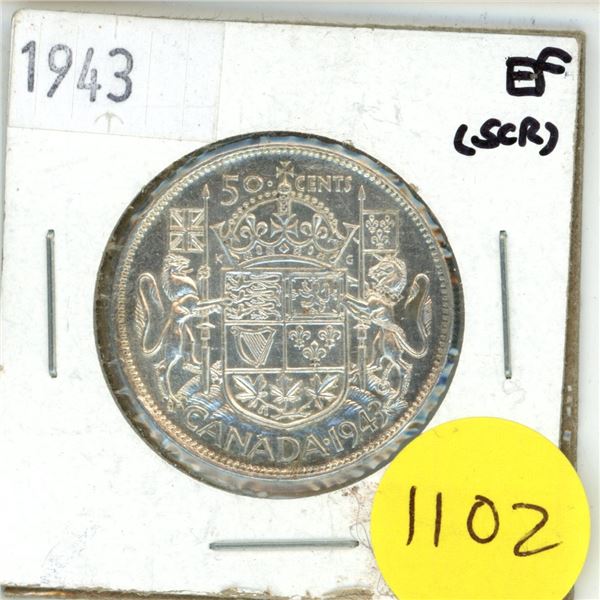 1943 Canada Silver 50 cent Coin