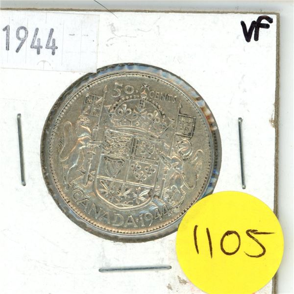 1944 Canada Silver 50 cent Coin