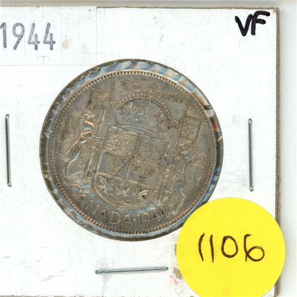 1944 Canada Silver 50 cent Coin