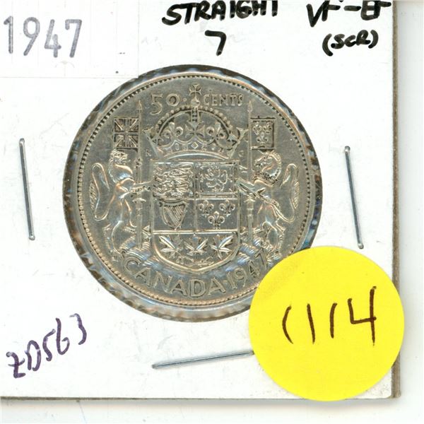 1945 Canada Silver 50 cent Coin
