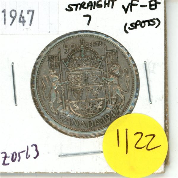 1945 Canada Silver 50 cent Coin