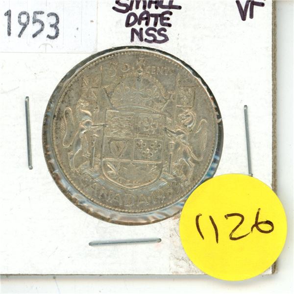 1953 Canada Silver 50 cent Coin