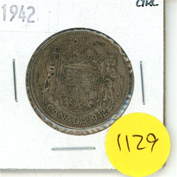 1942 Canada Silver 50 cent Coin