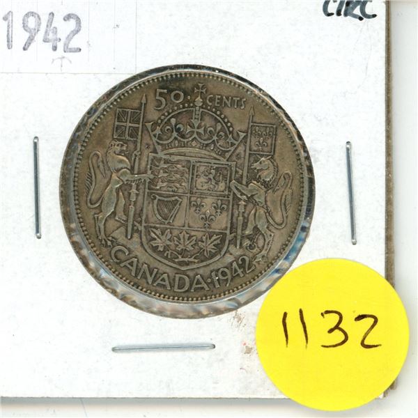 1942 Canada Silver 50 cent Coin
