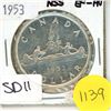 Image 1 : 1953 Canada Silver One Dollar Coin