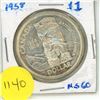 Image 1 : 1958 Canada Silver One Dollar Coin
