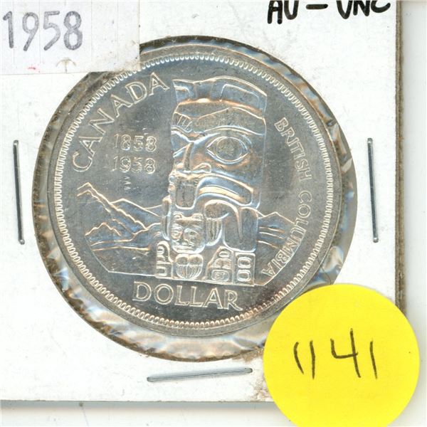 1958 Canada Silver One Dollar Coin
