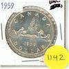 Image 1 : 1959 Canada Silver One Dollar Coin