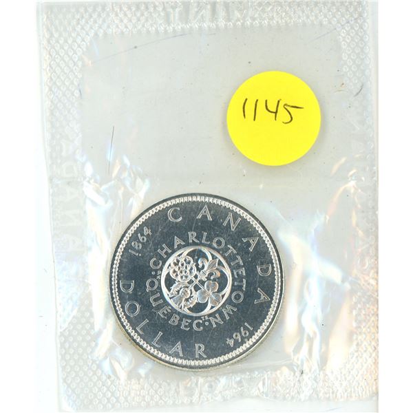 1964 Canada Silver $1 Coin (Proof Like, Original Sealed Pkg)