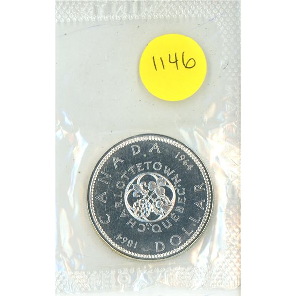 1964 Canada Silver $1 Coin (Proof Like, Original Sealed Pkg)
