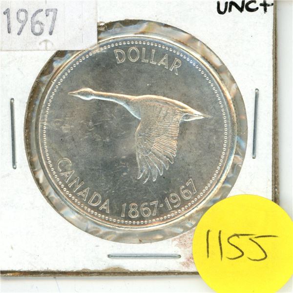 1967 Canada Silver One Dollar Coin
