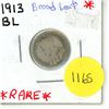 Image 1 : 1913 Canada Silver Broad Leaf 10 cent Coin
