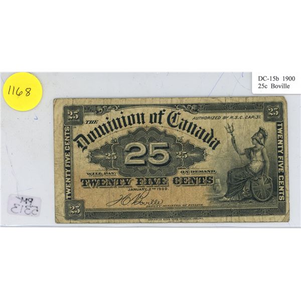 1900 Dominion of Canada 25 Cents Shinplaster